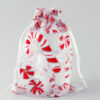 Organza zakje wit candy cane