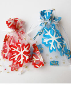 Kerst Sneeuwvlok mix rood-blauw klein