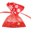 Organza zakje winterprint rood maat 3