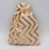 Katoenen zakjes met rose gouden zigzag print